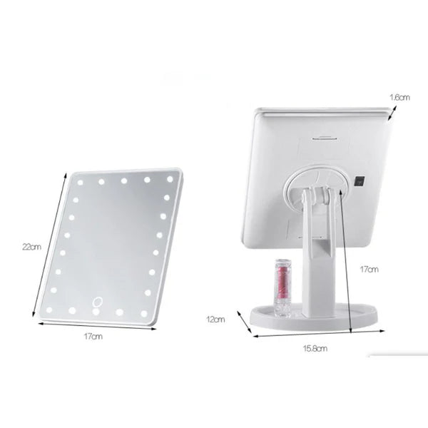LuxeGlow Premium Large LED Vanity Mirror – Crystal Clear Reflection with Touch Controls & Adjustable Lighting