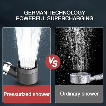 3-Mode High-Pressure Shower Head with Massage Brush – Adjustable Rain Spray