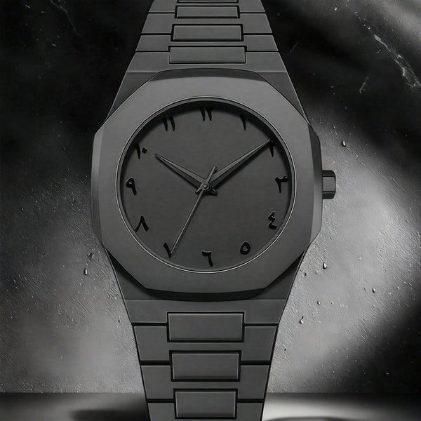 Men’s Quartz Watch – Minimalist Polygonal Dial, Modern Casual Style