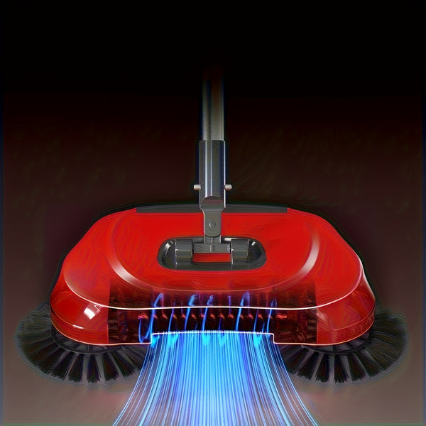 3-in-1 Hands-Free Sweeping Mop with Rotating Broom & Dustpan - Stainless Steel & Dual-Color Design for Hardwood Floors - Effortless Cleaning in Bedroom, Bathroom, Kitchen, Living Room, Floor Cleaning Mop, Versatile Floor Clea